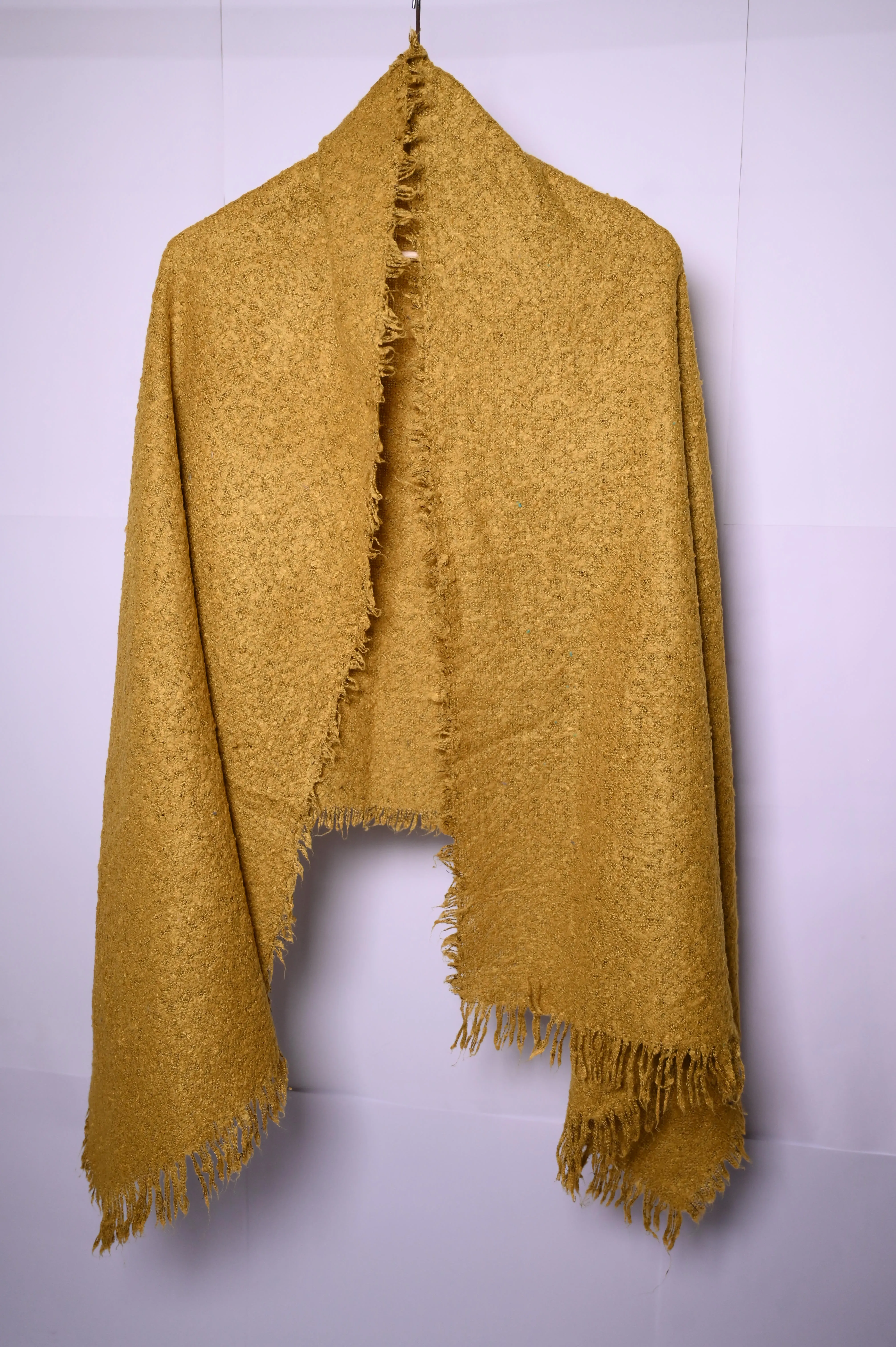 Yellow Wool Shawl - Greenish Yellow Shade