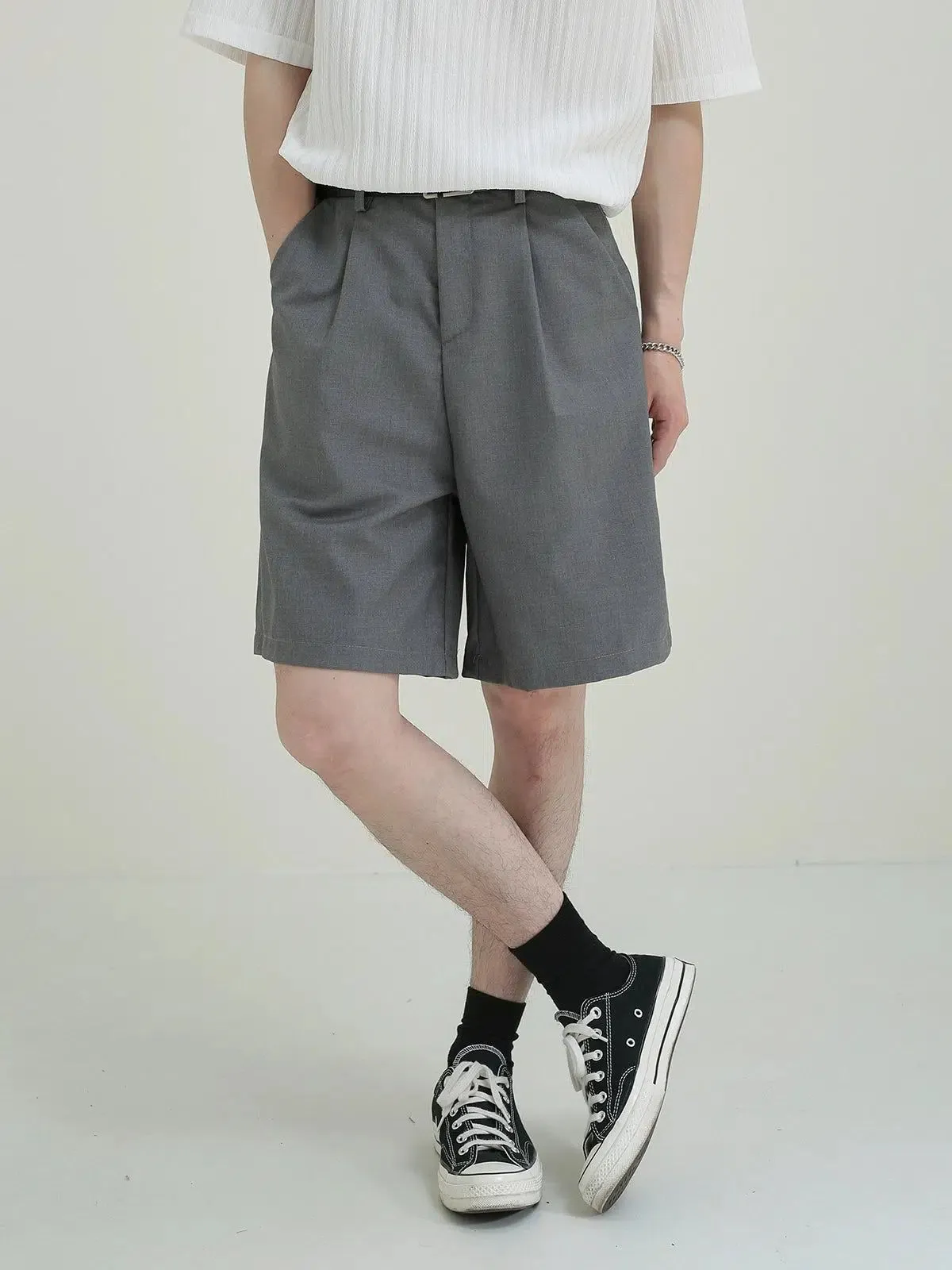 Zhou Solid Thin Suit Shorts