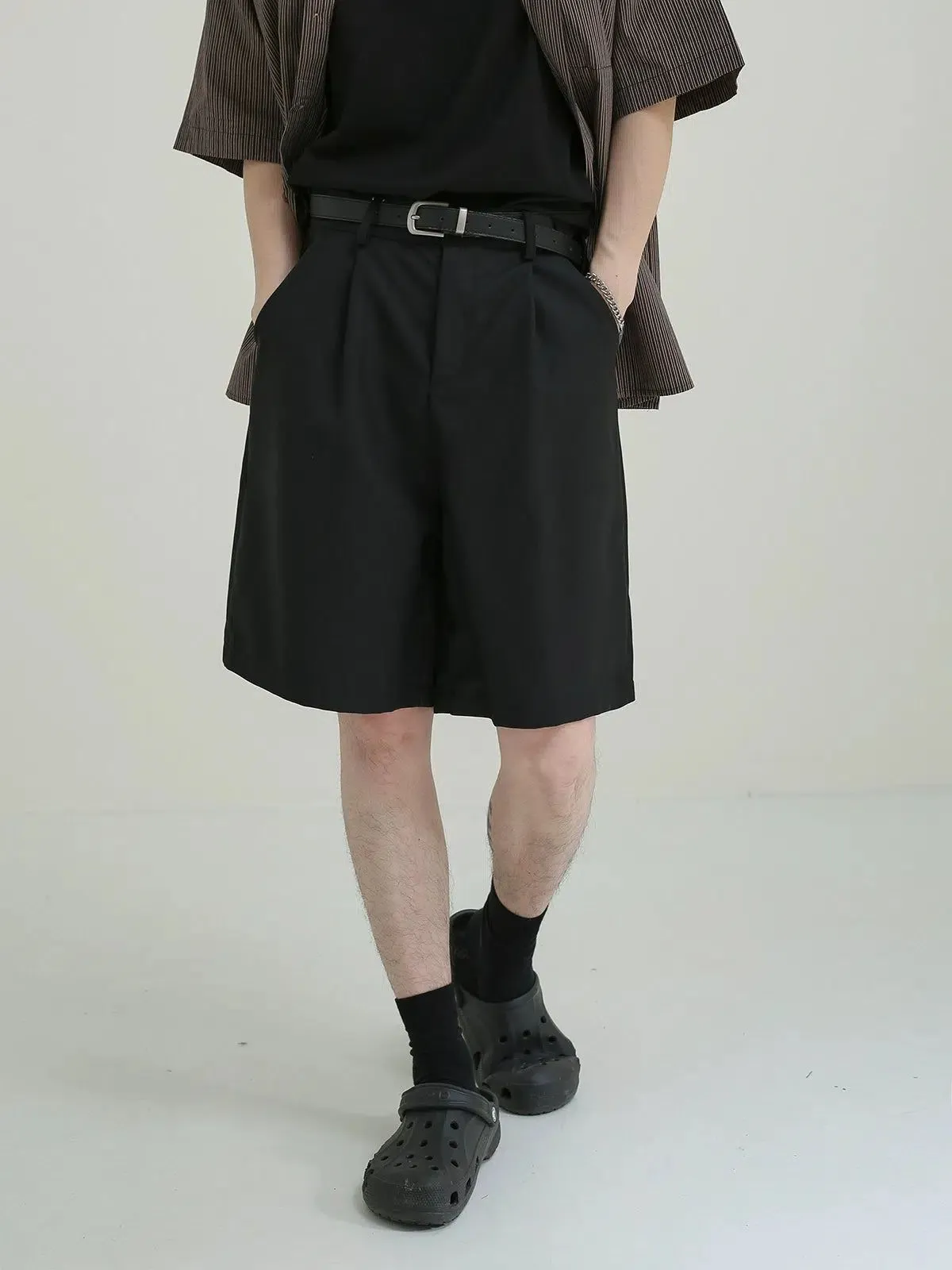 Zhou Solid Thin Suit Shorts
