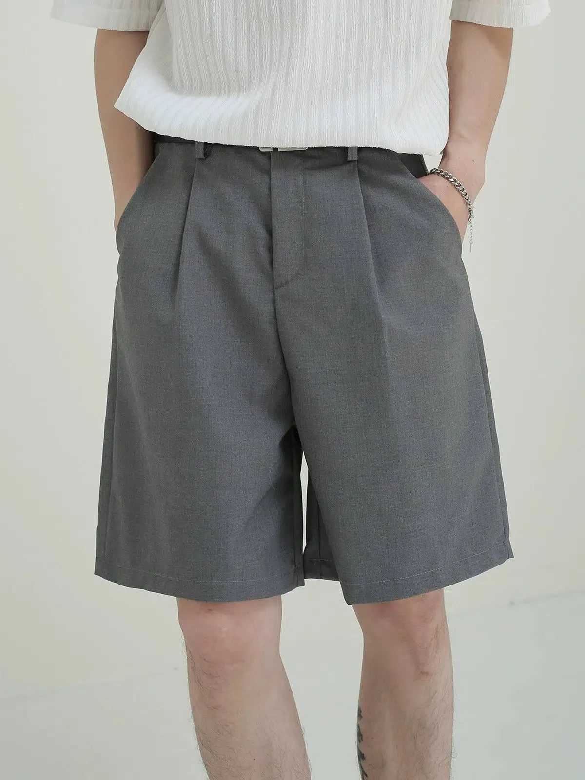 Zhou Solid Thin Suit Shorts